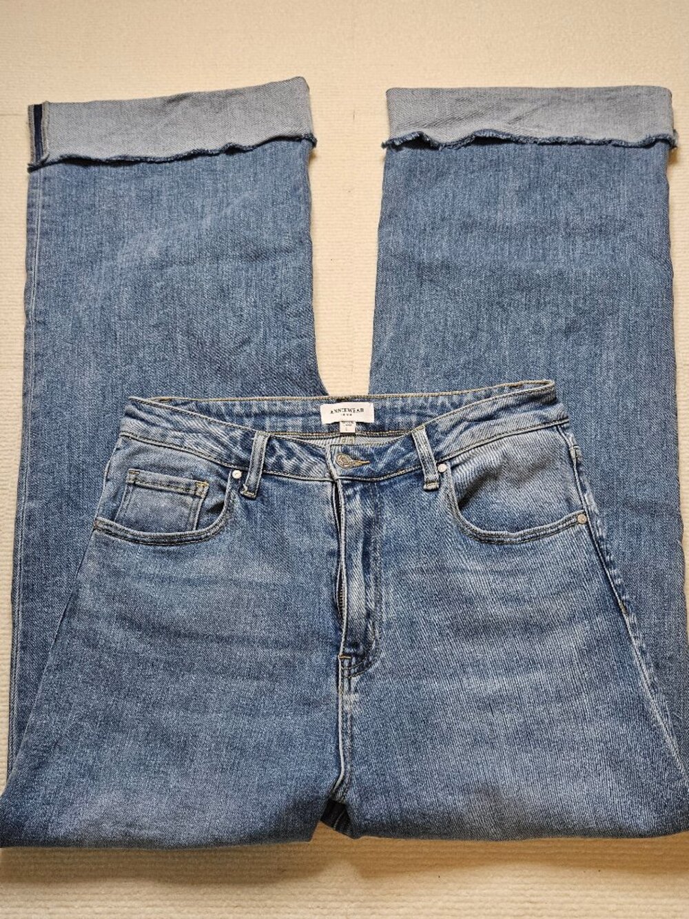 Anniewear Denim wide leg relaxed fit jeans - size Large